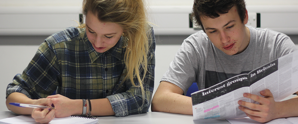 Two students studying