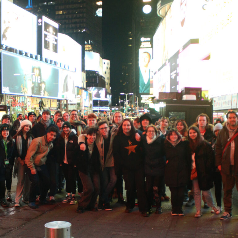 Students on a trip to New York