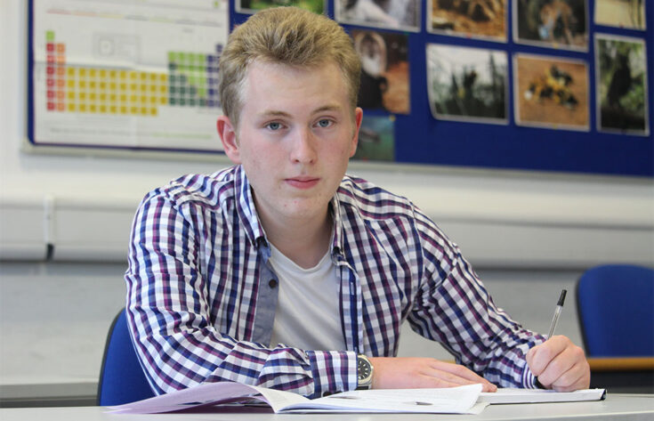 Photograph of Environmental Science student studying.