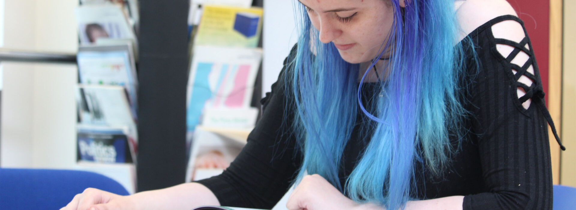 Photograph of a Psychology student studying
