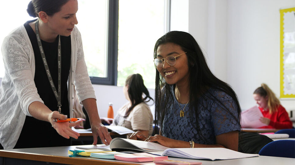 Photograph of Theology students in a classroom with a teacher