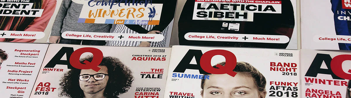 photograph of the AQ magazine front covers